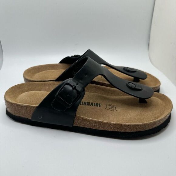 CUSHIONAIRE Women's Cork Footbed Sandal With +Comfort 9 BLACK - Picture 1 of 7